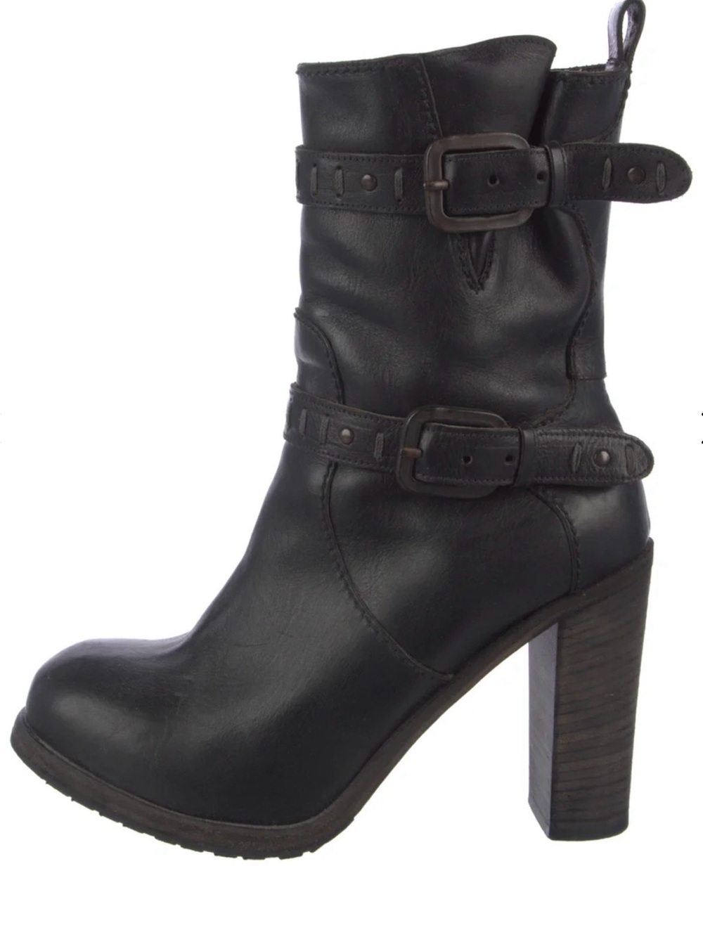 Henry Beguelin Leather Block-Heel Ankle Boot